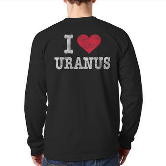 Vintage I Love Uranus Trendy Gag Back Print Long Sleeve T-shirt - Seseable