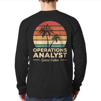 Vintage Operations Analyst Back Print Long Sleeve T-shirt | Mazezy