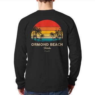 Vintage Ormond Beach Souvenir Florida Back Print Long Sleeve T-shirt | Mazezy