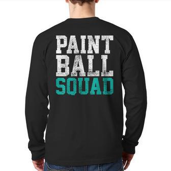 Vintage Paintball Squad Team Game Player Back Print Long Sleeve T-shirt | Mazezy