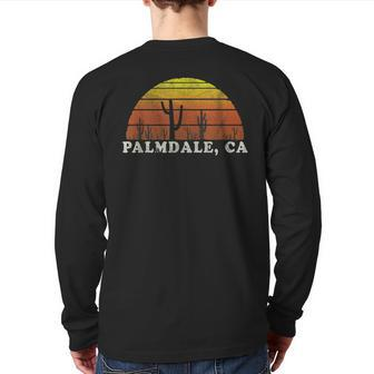 Vintage Palmdale Ca Distressed Desert Back Print Long Sleeve T-shirt | Mazezy