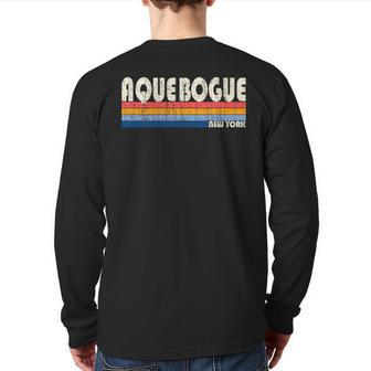 Vintage Retro 70S 80S Style Hometown Of Aquebogue Ny Back Print Long Sleeve T-shirt | Mazezy