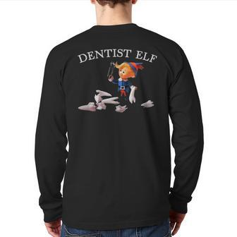 Vintage Retro Christmas Dentist Elf Back Print Long Sleeve T-shirt - Seseable