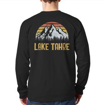 Vintage Retro Lake Tahoe California Nevada T Back Print Long Sleeve T-shirt | Mazezy