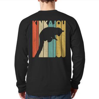 Vintage Retro Style Kinkajou Silhouette Back Print Long Sleeve T-shirt | Mazezy