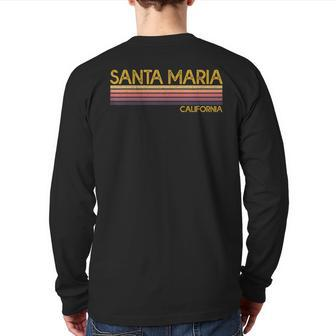 Vintage Retro Style Santa Maria California Back Print Long Sleeve T-shirt | Mazezy