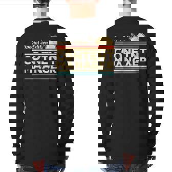 Vintage Special Edition Content Manager Back Print Long Sleeve T-shirt | Mazezy