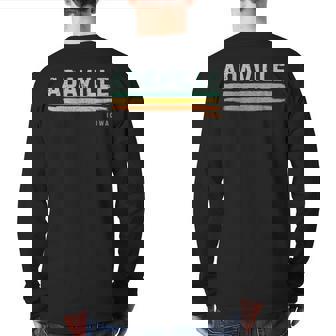 Vintage Stripes Adaville Ia Back Print Long Sleeve T-shirt | Mazezy