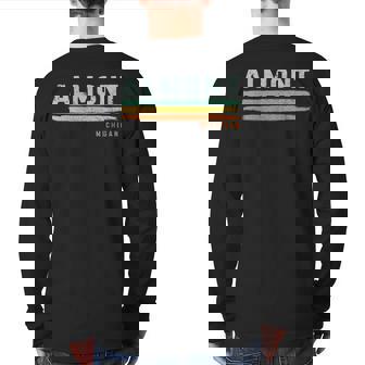 Vintage Stripes Almont Mi Back Print Long Sleeve T-shirt | Mazezy