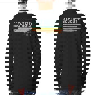 Vintage Stripes Ames Heights Wv Back Print Long Sleeve T-shirt | Mazezy