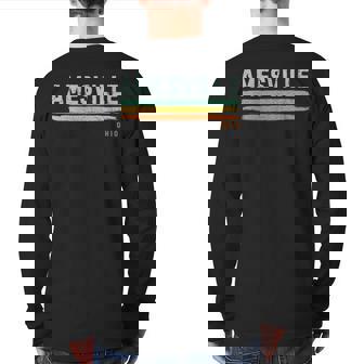 Vintage Stripes Amesville Oh Back Print Long Sleeve T-shirt | Mazezy
