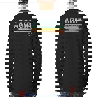 Vintage Stripes Argonia Ks Back Print Long Sleeve T-shirt | Mazezy