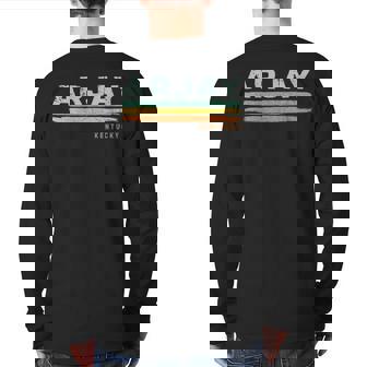 Vintage Stripes Arjay Ky Back Print Long Sleeve T-shirt | Mazezy