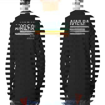 Vintage Stripes Arkadelphia Ar Back Print Long Sleeve T-shirt | Mazezy
