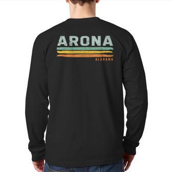 Vintage Stripes Arona Al Back Print Long Sleeve T-shirt | Mazezy