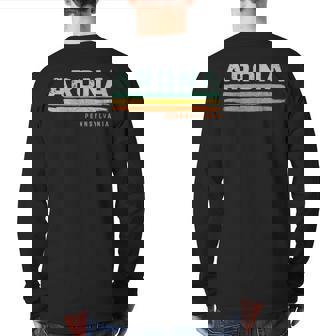 Vintage Stripes Arona Pa Back Print Long Sleeve T-shirt | Mazezy