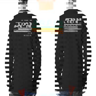Vintage Stripes Arpin Wi Back Print Long Sleeve T-shirt | Mazezy