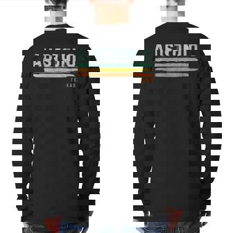 Vintage Stripes Austonio Tx Back Print Long Sleeve T-shirt | Mazezy