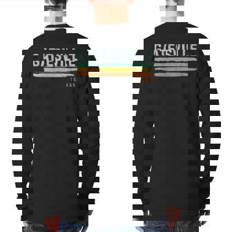 Vintage Stripes Gatesville Tx Back Print Long Sleeve T-shirt | Mazezy