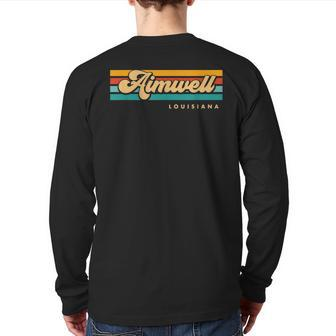 Vintage Sunset Stripes Aimwell Louisiana Back Print Long Sleeve T-shirt | Mazezy