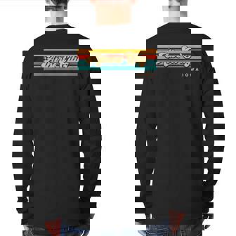 Vintage Sunset Stripes Albert City Iowa Back Print Long Sleeve T-shirt | Mazezy