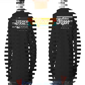 Vintage Sunset Stripes Aldan Pennsylvania Back Print Long Sleeve T-shirt | Mazezy