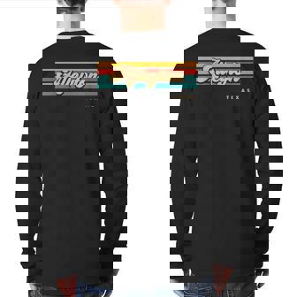 Vintage Sunset Stripes Alleyton Texas Back Print Long Sleeve T-shirt | Mazezy