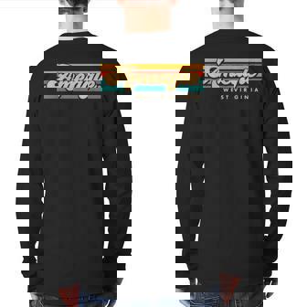 Vintage Sunset Stripes Ameagle West Virginia Back Print Long Sleeve T-shirt | Mazezy