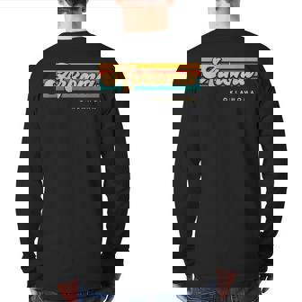 Vintage Sunset Stripes Arkoma Oklahoma Back Print Long Sleeve T-shirt | Mazezy