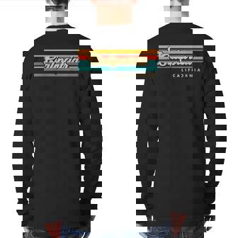 Vintage Sunset Stripes Calipatria California Back Print Long Sleeve T-shirt | Mazezy