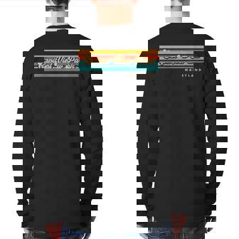 Vintage Sunset Stripes Capitol View Park Maryland Back Print Long Sleeve T-shirt | Mazezy