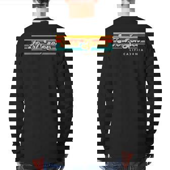 Vintage Sunset Stripes Fort Jones California Back Print Long Sleeve T-shirt | Mazezy