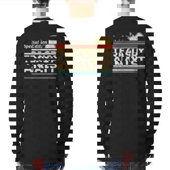 Vintage Treasury Analyst Back Print Long Sleeve T-shirt | Mazezy