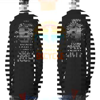 Vintage Never Underestimate An Old Man With A Bicycle Rider Back Print Long Sleeve T-shirt | Mazezy