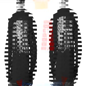 Vintage Usa Red White Xylophone Red-Flag White Back Print Long Sleeve T-shirt | Mazezy