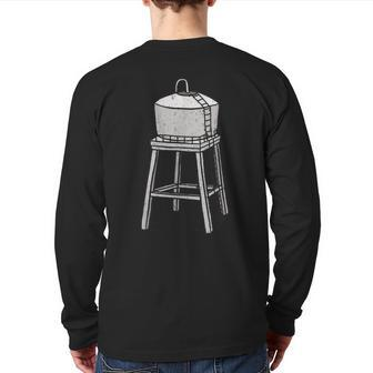 Vintage Water Tower Tank Supply Engineer Reservoir Water Back Print Long Sleeve T-shirt | Mazezy