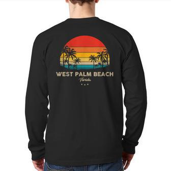 Vintage West Palm Beach Souvenir Florida Back Print Long Sleeve T-shirt | Mazezy