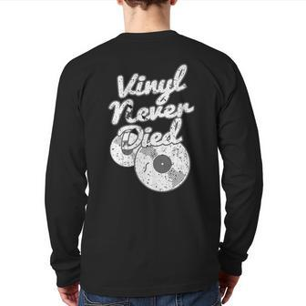 Vinyl Never Died Vintage Disco 1970S Retro Funk Back Print Long Sleeve T-shirt | Mazezy