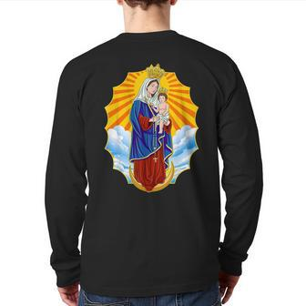 Virgen Chiquinquira Chinita Zulia Maracaibo Venezuela Back Print Long Sleeve T-shirt - Seseable