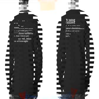 Virologist Virology Doctor Scientist Definition Back Print Long Sleeve T-shirt | Mazezy