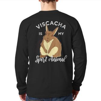 Viscacha Vizcacha Cute Chinchilla Rodent Lazy Sleepy Back Print Long Sleeve T-shirt | Mazezy