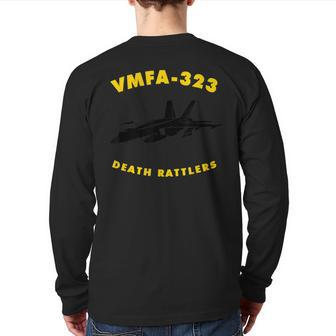 Vmfa-323 Fighter Attack Squadron FA-18 Hornet Jet Back Print Long Sleeve T-shirt | Mazezy
