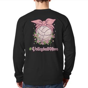Volleyball Mom Game Day Vibes For Volleyball Back Print Long Sleeve T-shirt | Mazezy AU