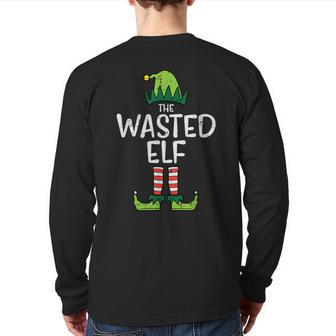 Wasted Elf Xmas Pjs Matching Christmas Pajamas For Family Back Print Long Sleeve T-shirt - Seseable