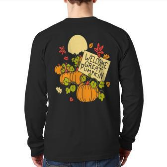 Welcome Great Pumpkin Back Print Long Sleeve T-shirt - Monsterry