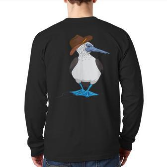 Western Blue Footed Booby Cowboy Blue Footed Booby Lover Back Print Long Sleeve T-shirt | Mazezy