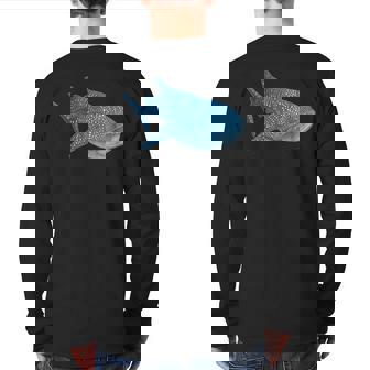 Whale Shark Scuba Diving Snorkeling Back Print Long Sleeve T-shirt | Mazezy