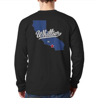 Whittier California Ca Map Back Print Long Sleeve T-shirt | Mazezy