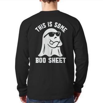 Women's Halloween This Is Some Boo Sheet Spooky Boo Ghost Back Print Long Sleeve T-shirt - Seseable