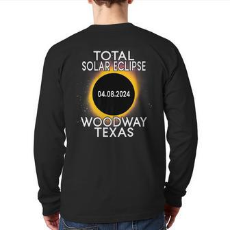 Woodway Texas Path Of Totality Total Solar Eclipse 2024 Back Print Long Sleeve T-shirt | Mazezy